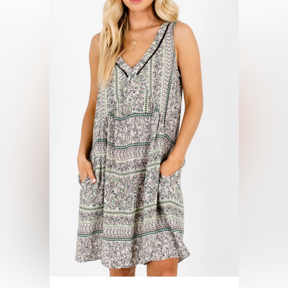 Skies Are Blue Patterned Mini Dress